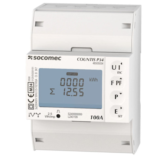 Artikelbild 1 des Artikels COUNTIS P34 Drehstromzähler 3PH 100A Modbus MID
