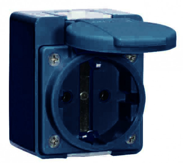 Artikelbild 1 des Artikels SCHUKO Wandsteckdose 16A IP44 schwarz Ni 726