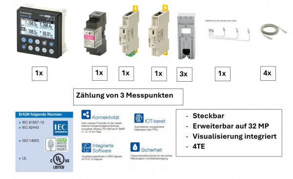 Artikelbild 1 des Artikels DIRIS D-70 Digiware Starterpaket für 3 Messungen