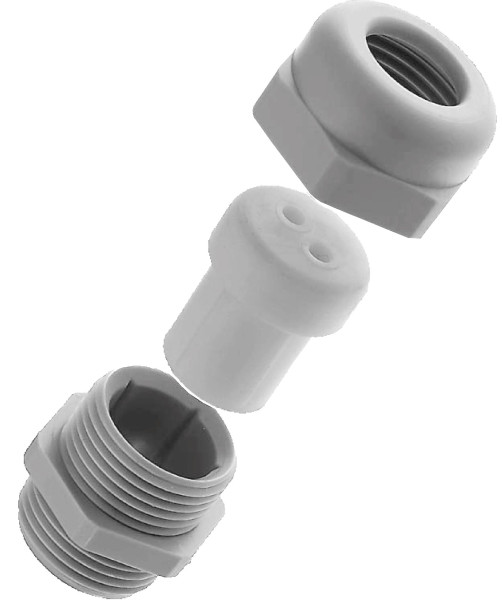 Artikelbild 1 des Artikels POWT Kabelverschraubung PG16 DUPLO 3x7mm RAL7035